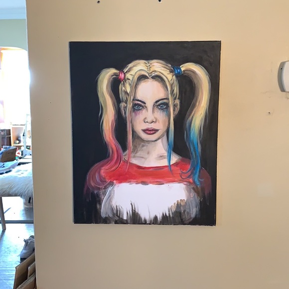 Harley Quinn original painting Bat Man - Picture 4 of 9